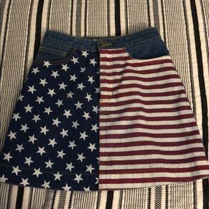 American Apparel American Flag Printed Denim Skirt